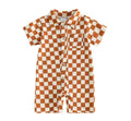 Rust Checkered Romper