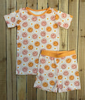 Pink Tone Smiley Bamboo Shorts Set