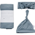 Dusty Blue Bamboo Hat OR Head Wrap Set
