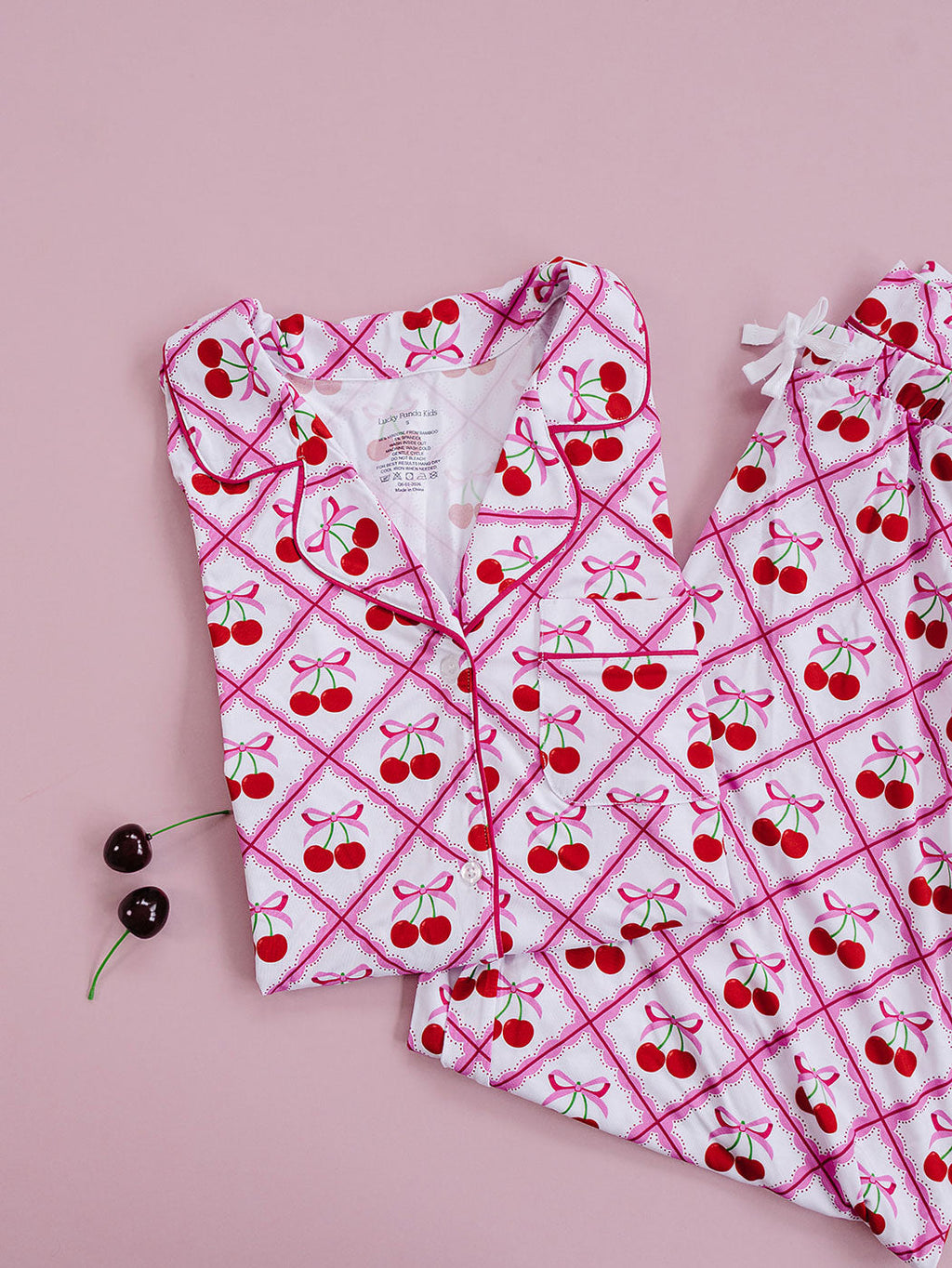 Bamboo Women's Pajamas | Cherry Bow