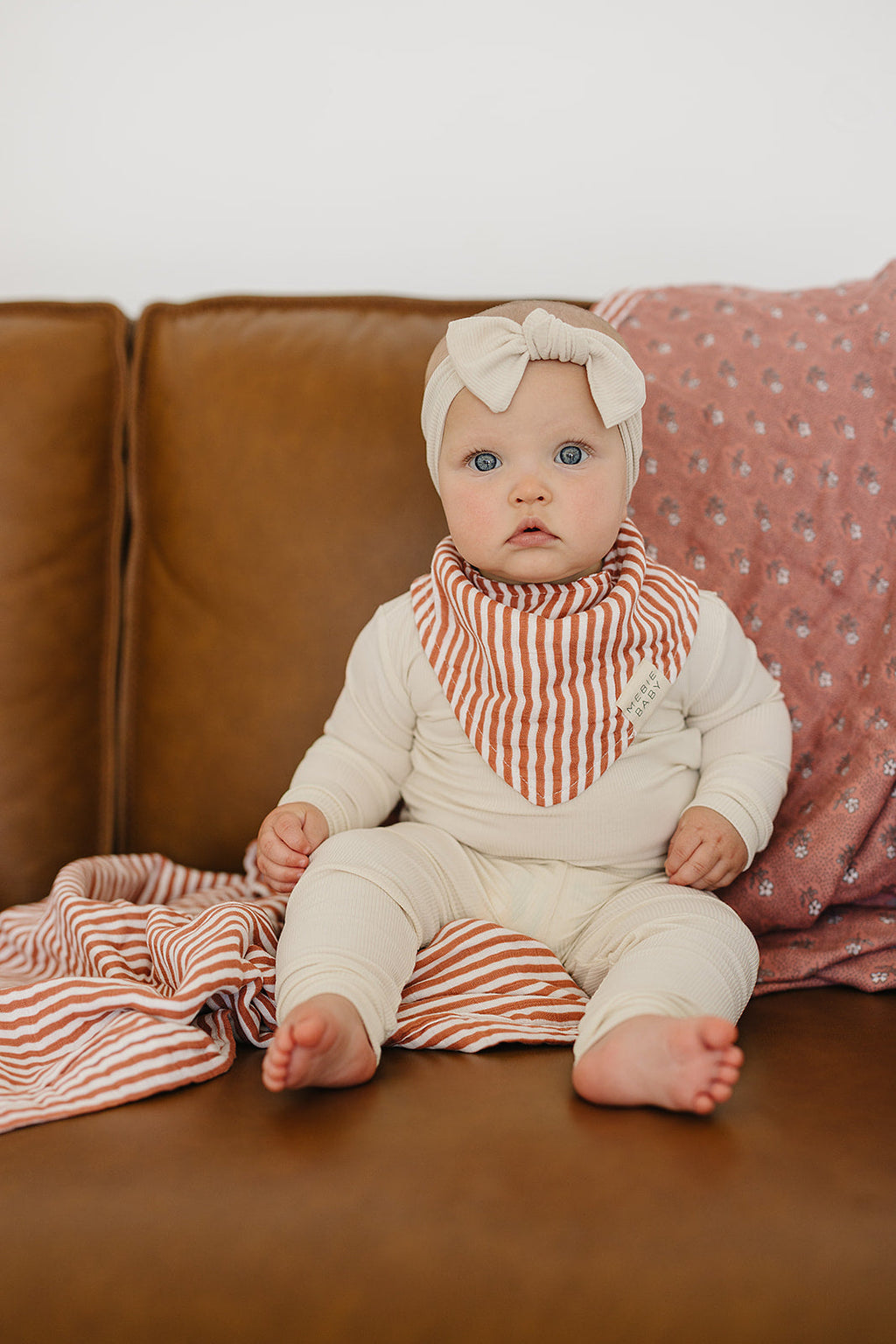 Pink Stripes Classic Muslin Bib