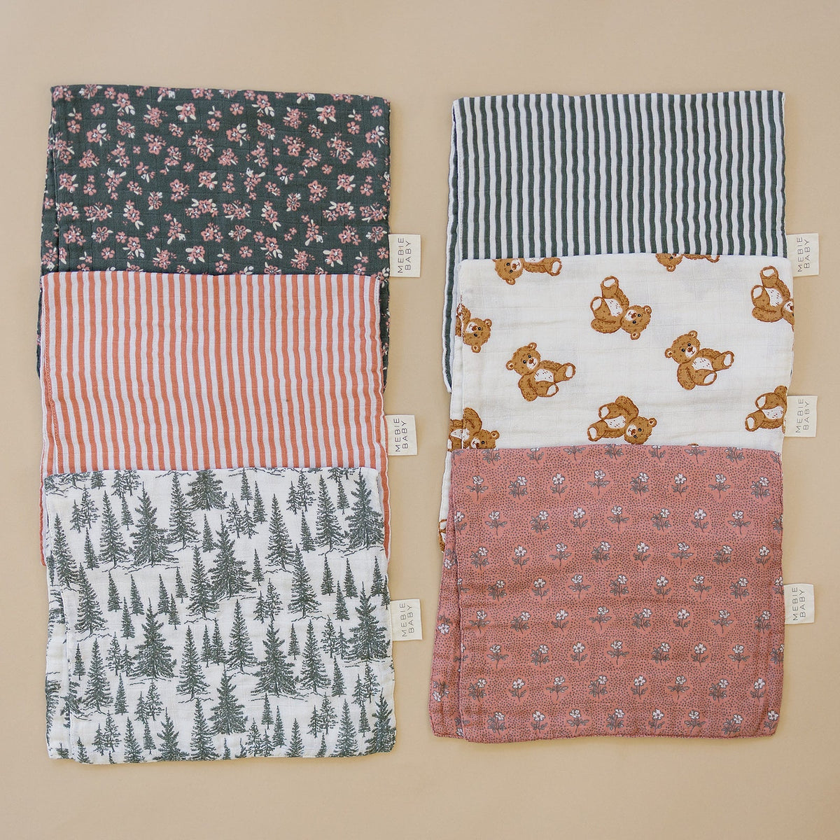 Olive Bloom Muslin Burp Cloth
